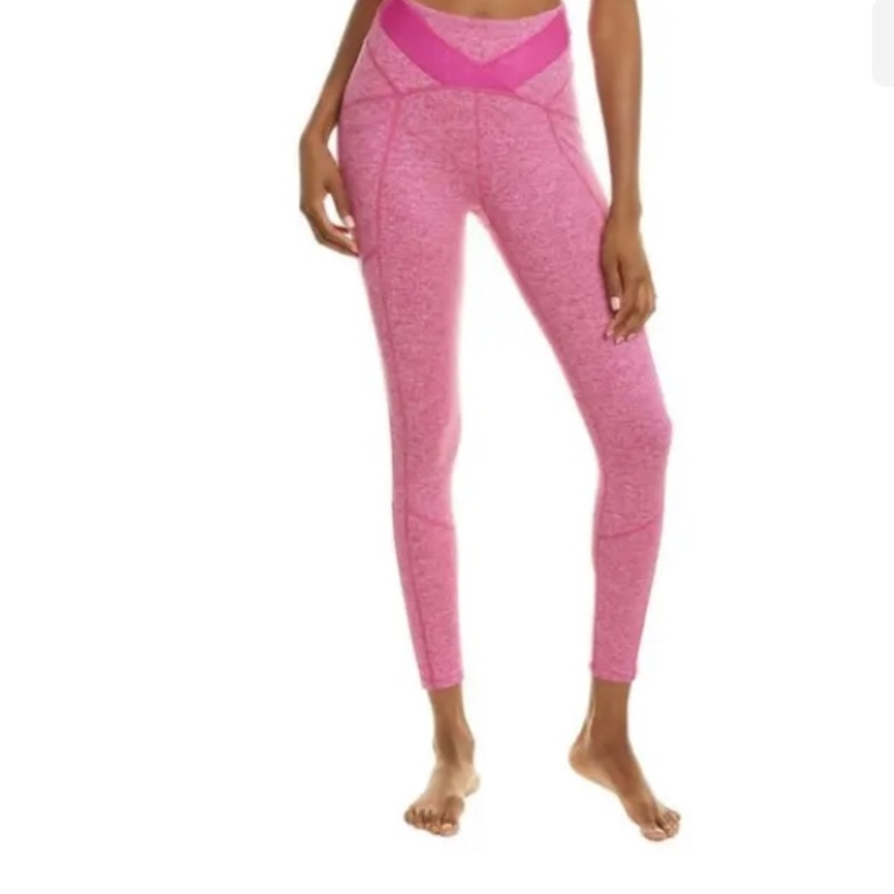 Free People movement Just Breathe pink leggings m NWOT